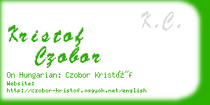 kristof czobor business card